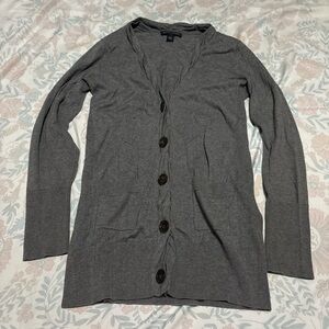 Banana Republic Charcoal Button-Up Cardigan